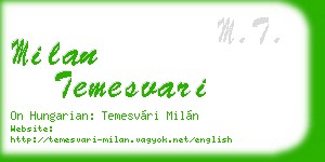 milan temesvari business card
