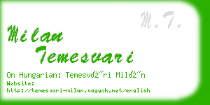 milan temesvari business card